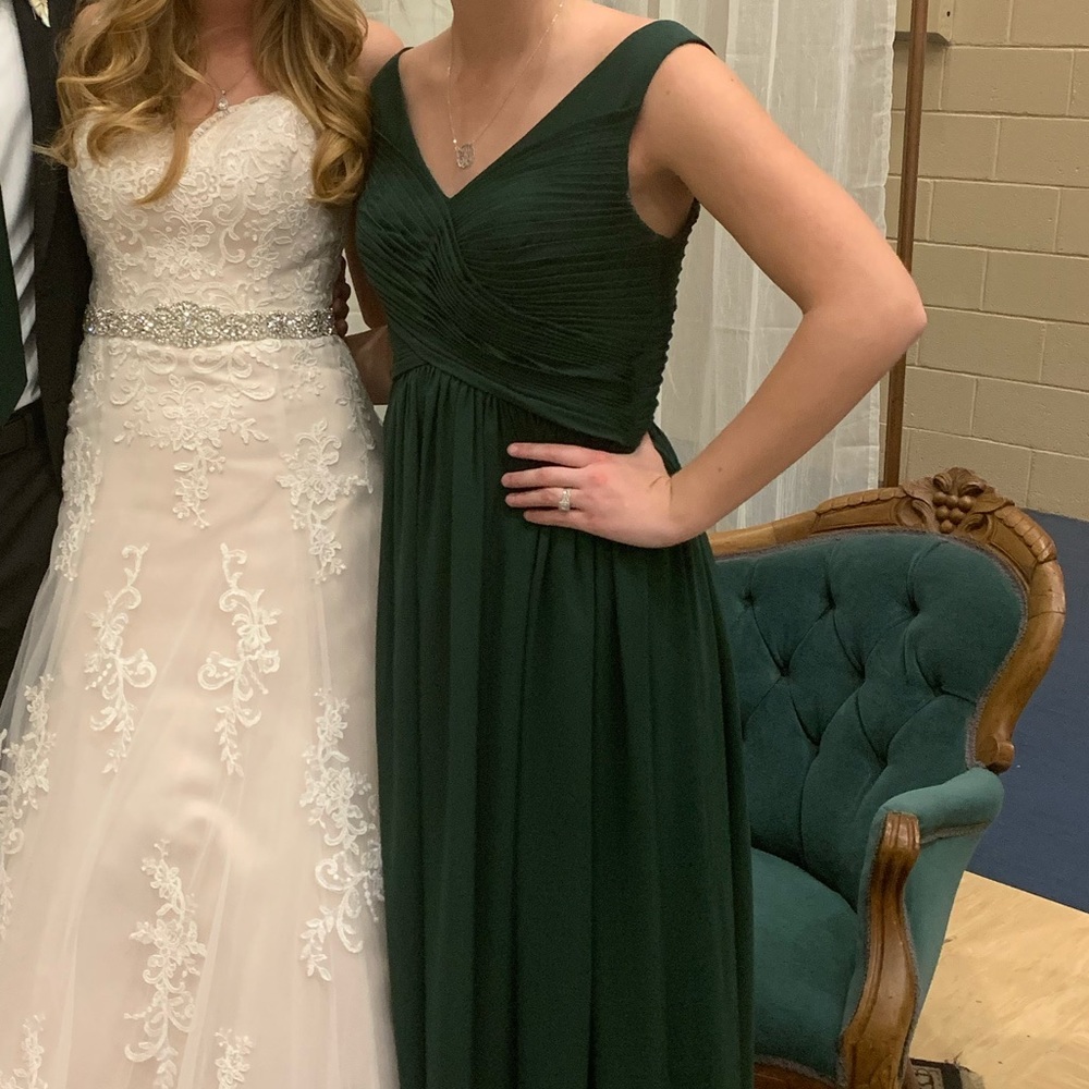 Hunter green bridesmaid dress
